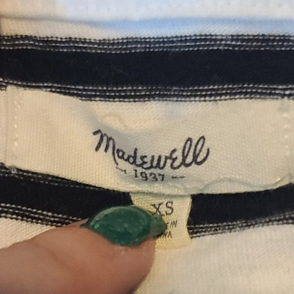 Madewell Cropped Striped Boxy Fitted T-shirt XS - Picture 3 of 3